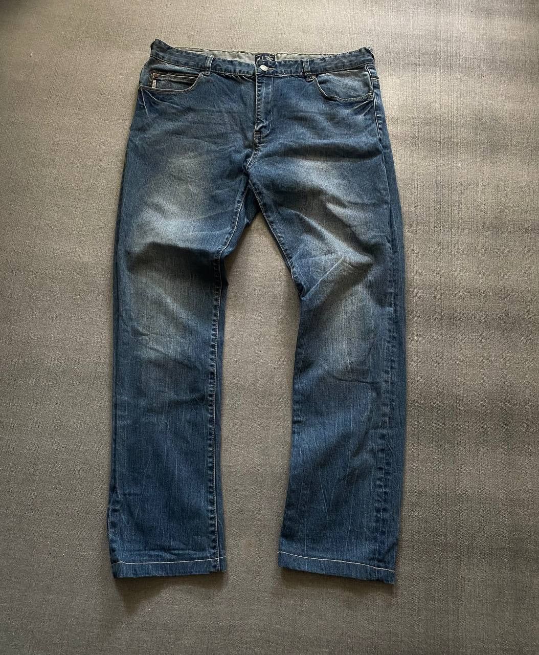 Armani × Vintage Vintage Armani Jeans Back Logo Blue Denim Jeans Pants Size US 34 / EU 50 - 1 Thumbnail
