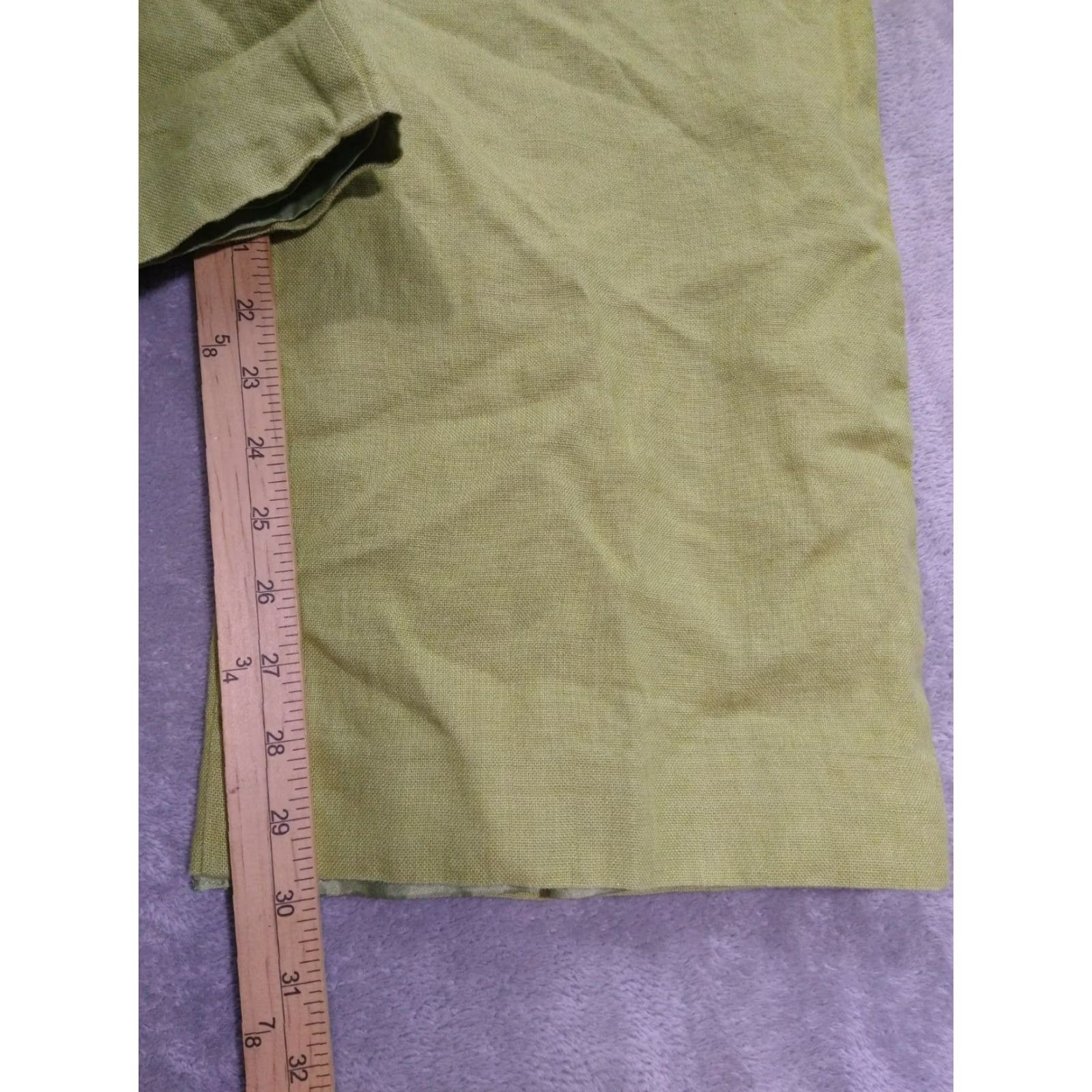 Talbots Talbots Pants Womens 14 Green Irish Linen Straight Leg High Rise Trouser Pull On Size 36" / US 14 / IT 50 - 5 Thumbnail