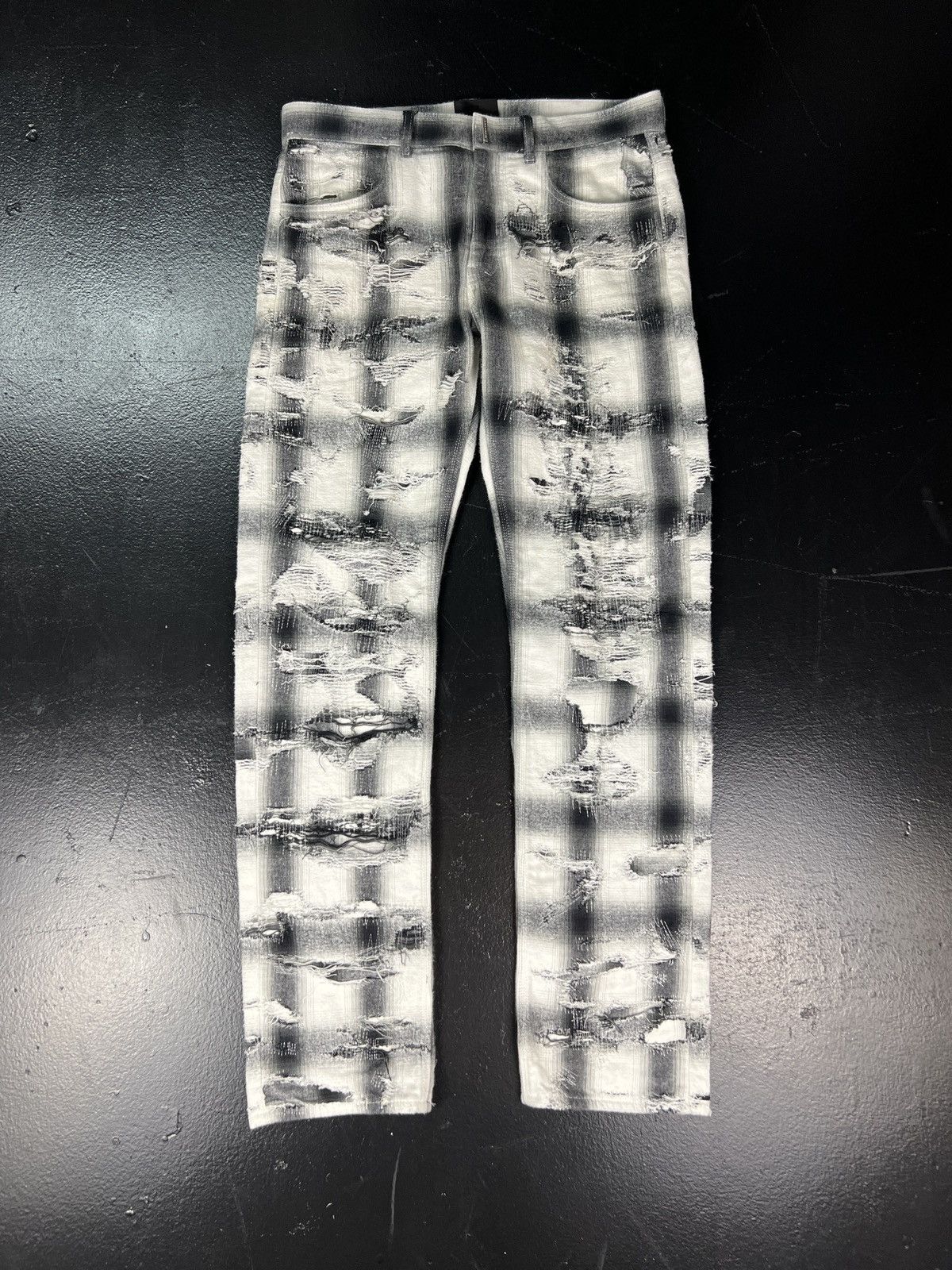 image of Givenchy Plaid Boro Pants in White, Men's (Size 34)