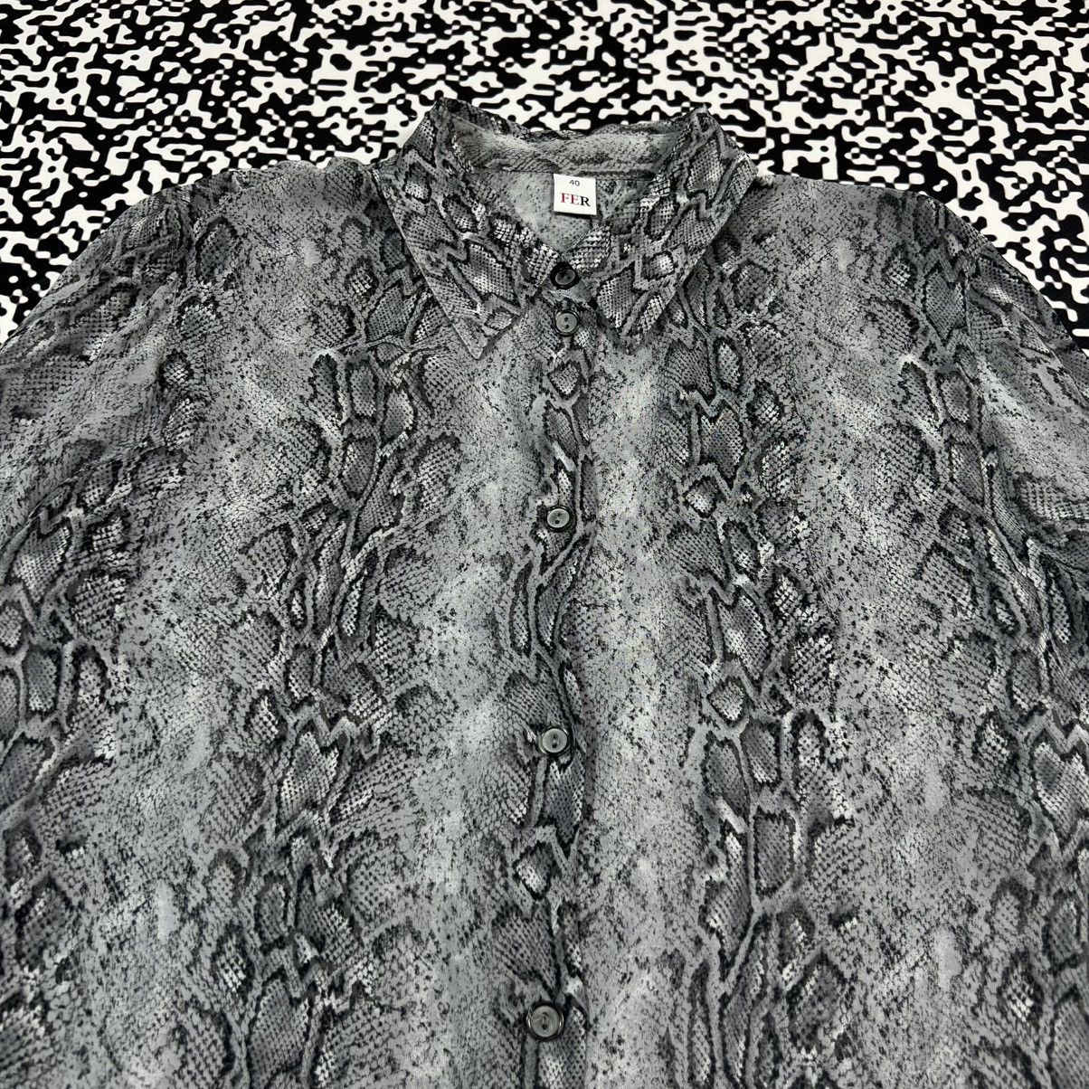 Ferre GF Ferre Snake Python Print Luxury Style Retro Long Shirt Size M / US 6-8 / IT 42-44 - 8 Thumbnail