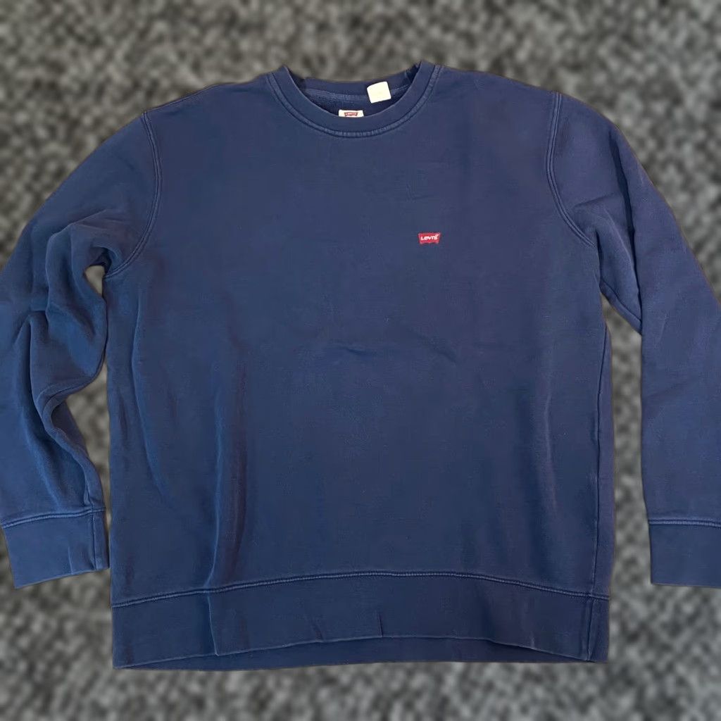Levi's Levis Mens Standard Fit Crewneck Sweatshirt L Navy Blue Batwing Logo Embroidered Pullover Classic Cadence Size US L / EU 52-54 / 3 - 1 Thumbnail