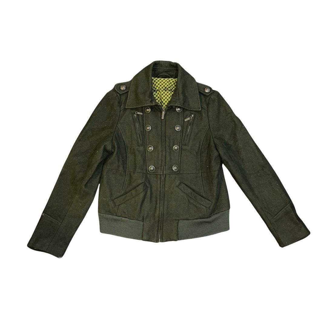 Steve Madden Womens Wool Blend Green Army Jacket Military Coat Medium Size M / US 6-8 / IT 42-44 - 1 Thumbnail