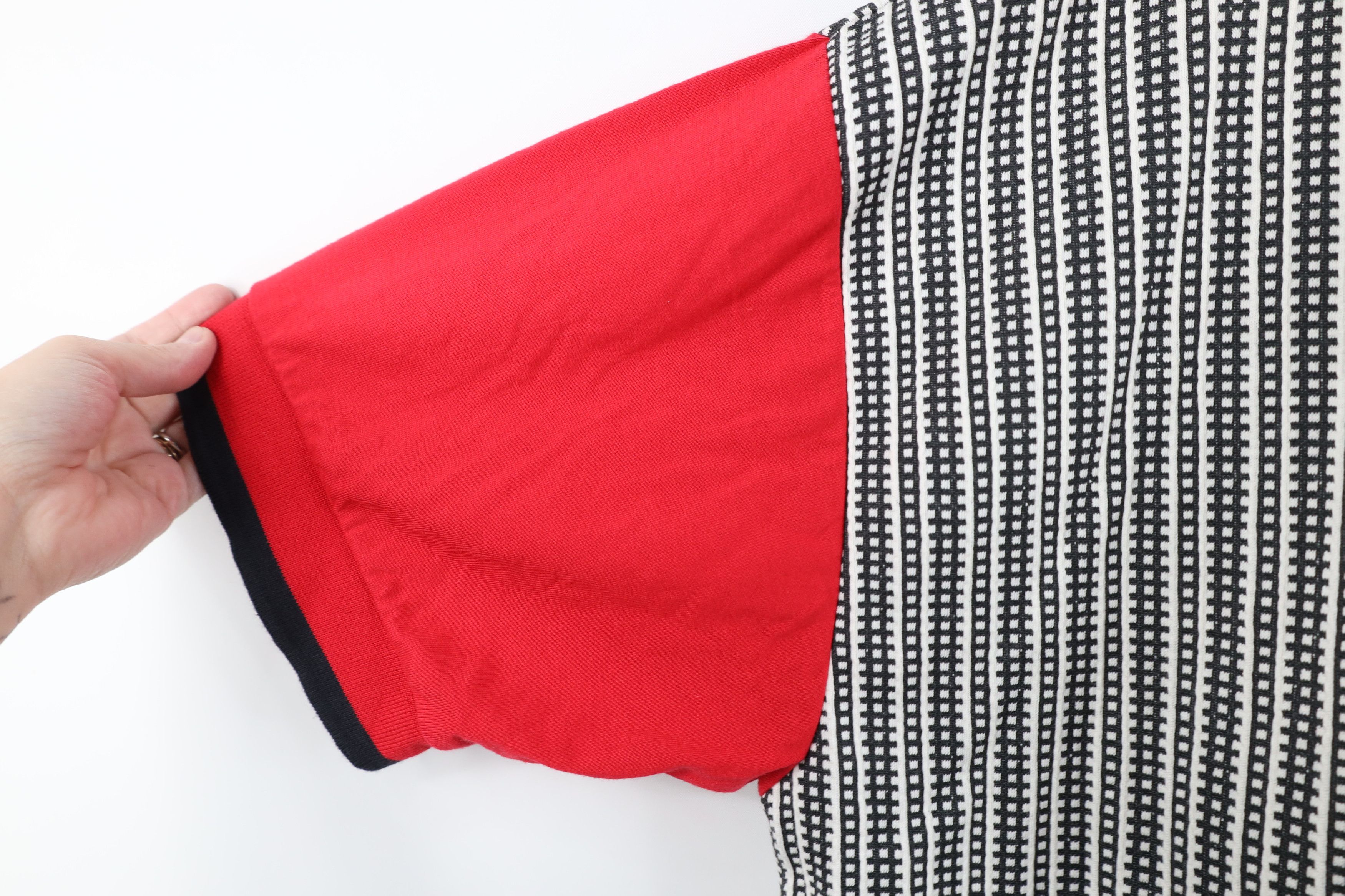 Vintage Deadstock Vintage 90s Streetwear Striped Baggy Half Zip Polo Size US L / EU 52-54 / 3 - 9 Thumbnail