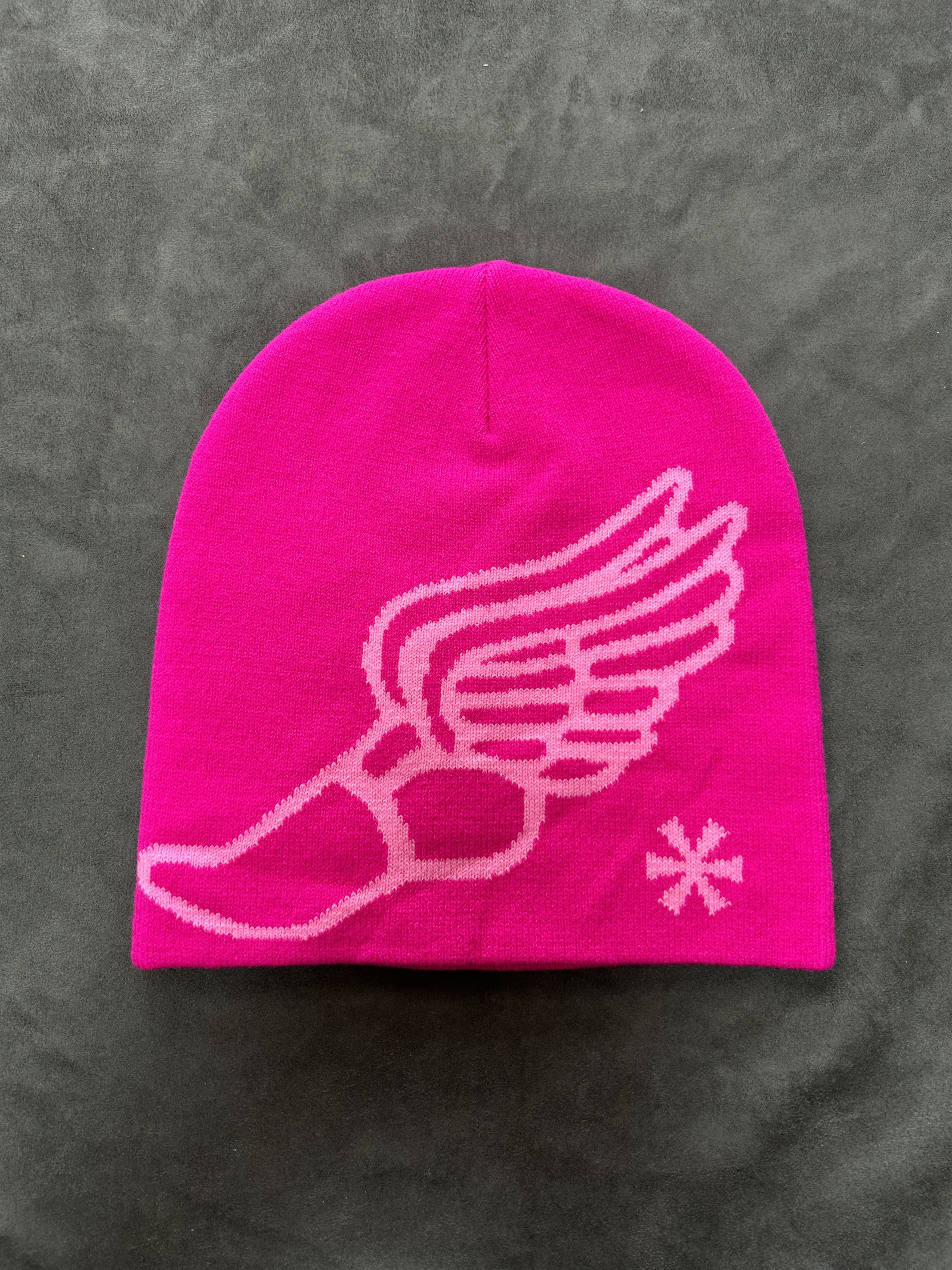 Japanese Brand Deadstock PG.Org Pagasus No Cuff Beanie Pink OS Size ONE SIZE - 1 Thumbnail