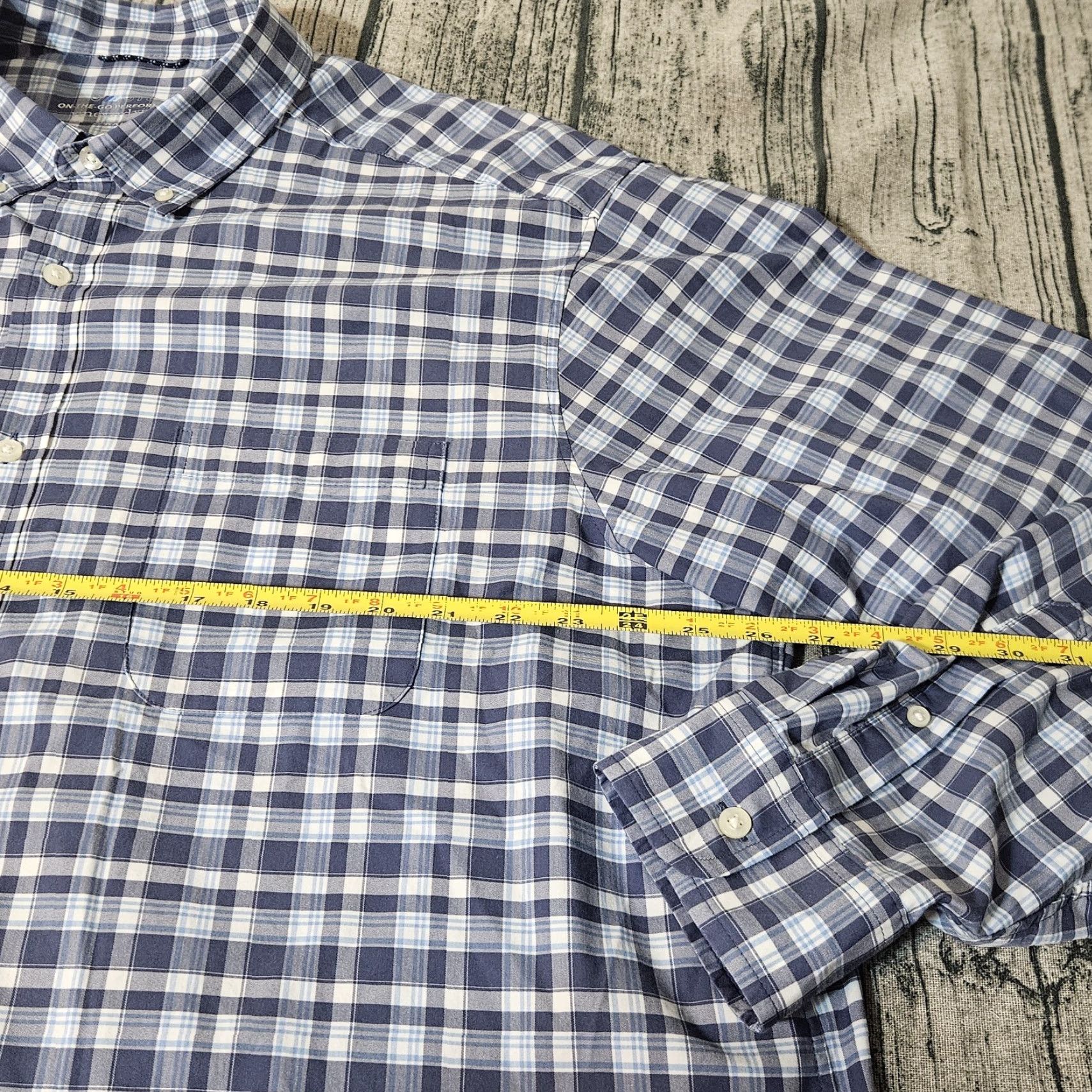 Vineyard Vines Vineyard Vines Shirt Men 2XL Blue Check Long Sleeve Stretch Button-Up On the Go Performance Size US XXL / EU 58 / 5 - 4 Thumbnail