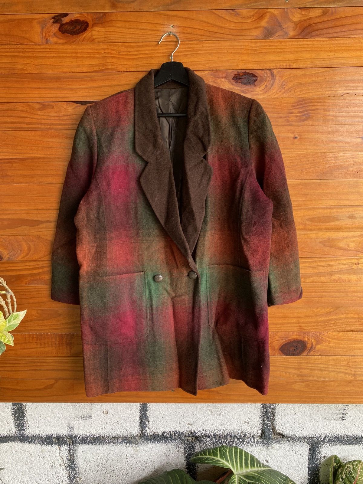 Japanese Brand Vintage St. AJMELDA Elegant Design Plaid Wool Coat Japanese Size L / US 10 / IT 46 - 3 Thumbnail