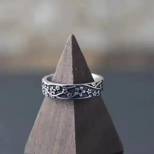Japanese Brand S925 silver adjustable plum ring Size ONE SIZE - 3 Thumbnail