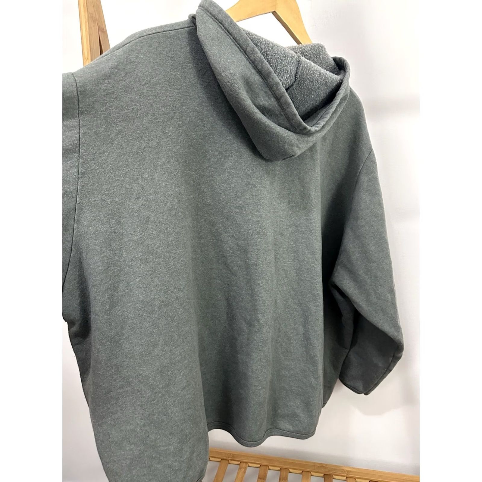 Vintage VTG Just My Size 2XL Gray Hoodie Zip Full Zip Oversized Faded Worn Grunge Workwear Sweatshirt Men Size US XXL / EU 58 / 5 - 6 Thumbnail