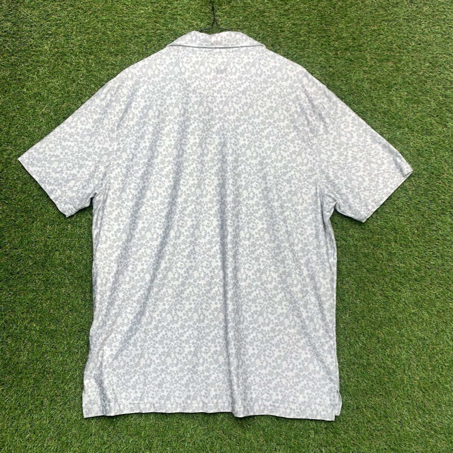 Vintage Hickey Freeman Polo Shirt Mens L Blue All Over Clover Performance Golf Sport Shirt Size US L / EU 52-54 / 3 - 3 Thumbnail