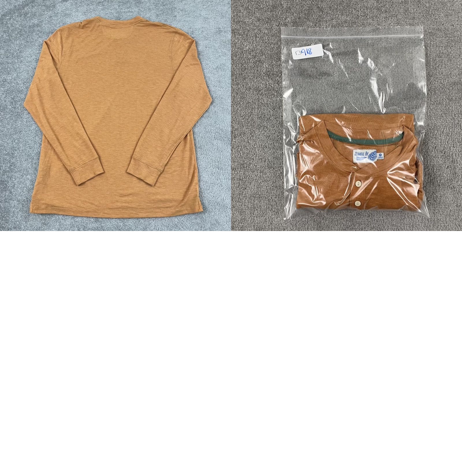 Vintage VINTAGE Seawool by Wellen Shirt Mens Medium Orange Henley Long Sleeve 1/4 Button Size US M / EU 48-50 / 2 - 8 Thumbnail