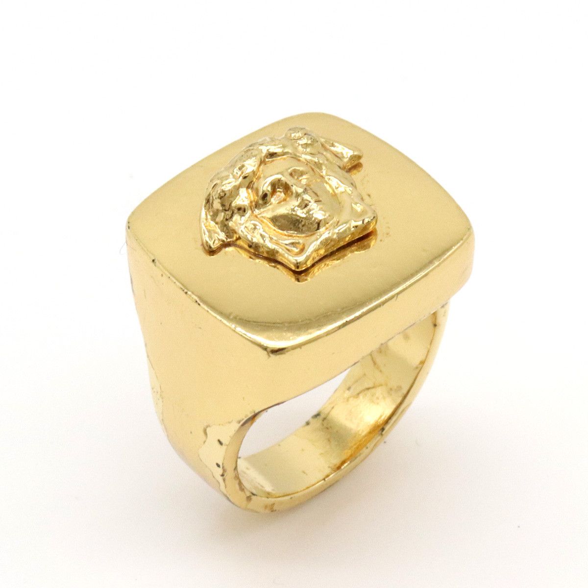 Versace Versace Versace Medusa Signet Ring Gold Metal Ring Size ONE SIZE - 1 Thumbnail
