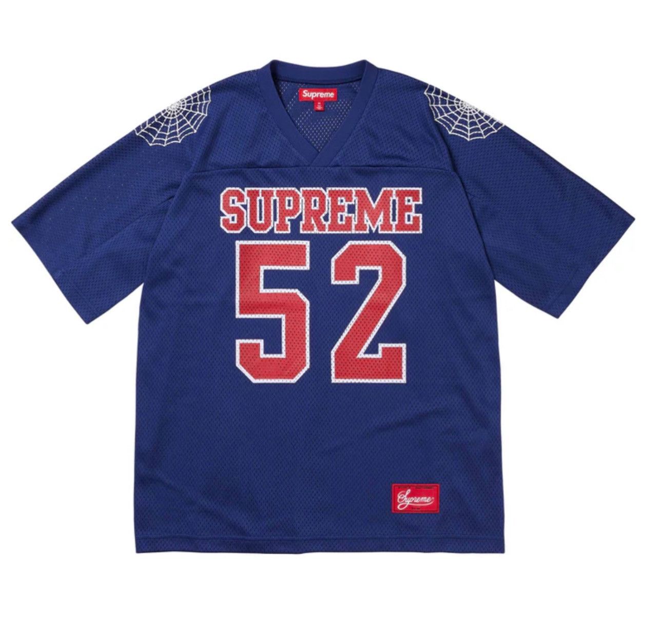 Image of Supreme Spiderweb Football Jersey in Navy, Men's (Size 2XL)