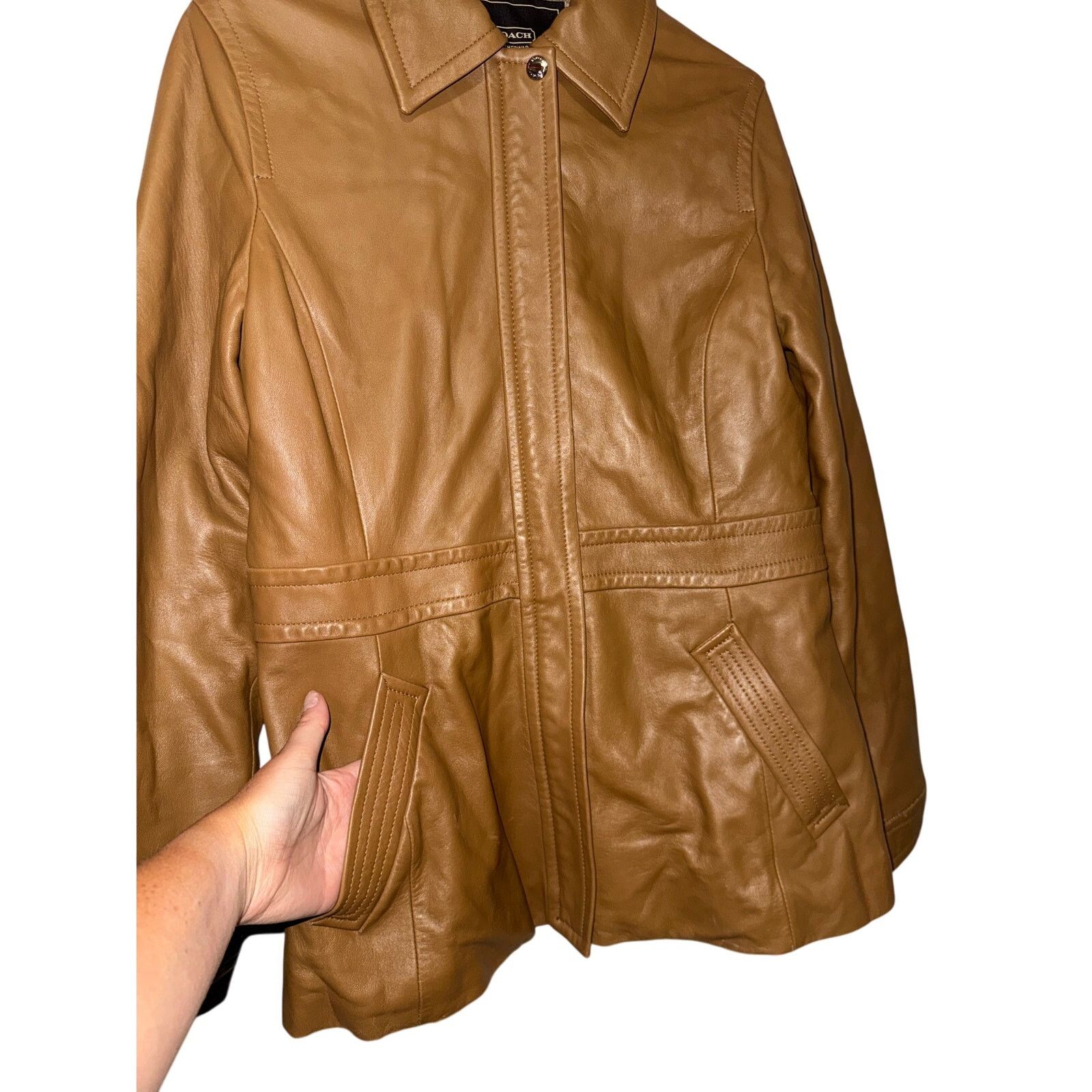 Coach Coach Leather Jacket - Brown - Size Small - Excellent Condi Size S / US 4 / IT 40 - 2 Thumbnail