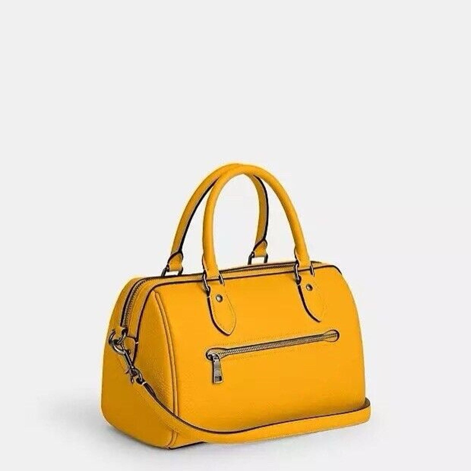 NWT Coach Rowan Satchel CV962 Pebbled Leather/Qb/Turmeric