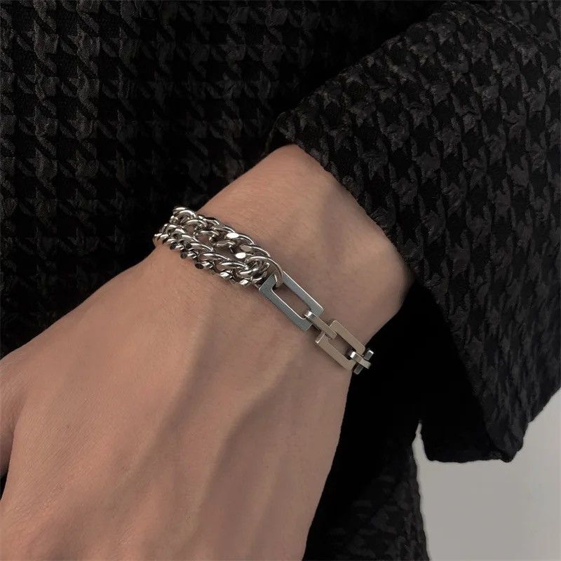 Cuban Link Chain Layered Stainless Steel Cuba Chain Bracelet | Grailed