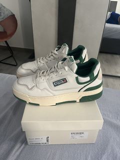 Autry Green & White Medalist Mid Sneakers