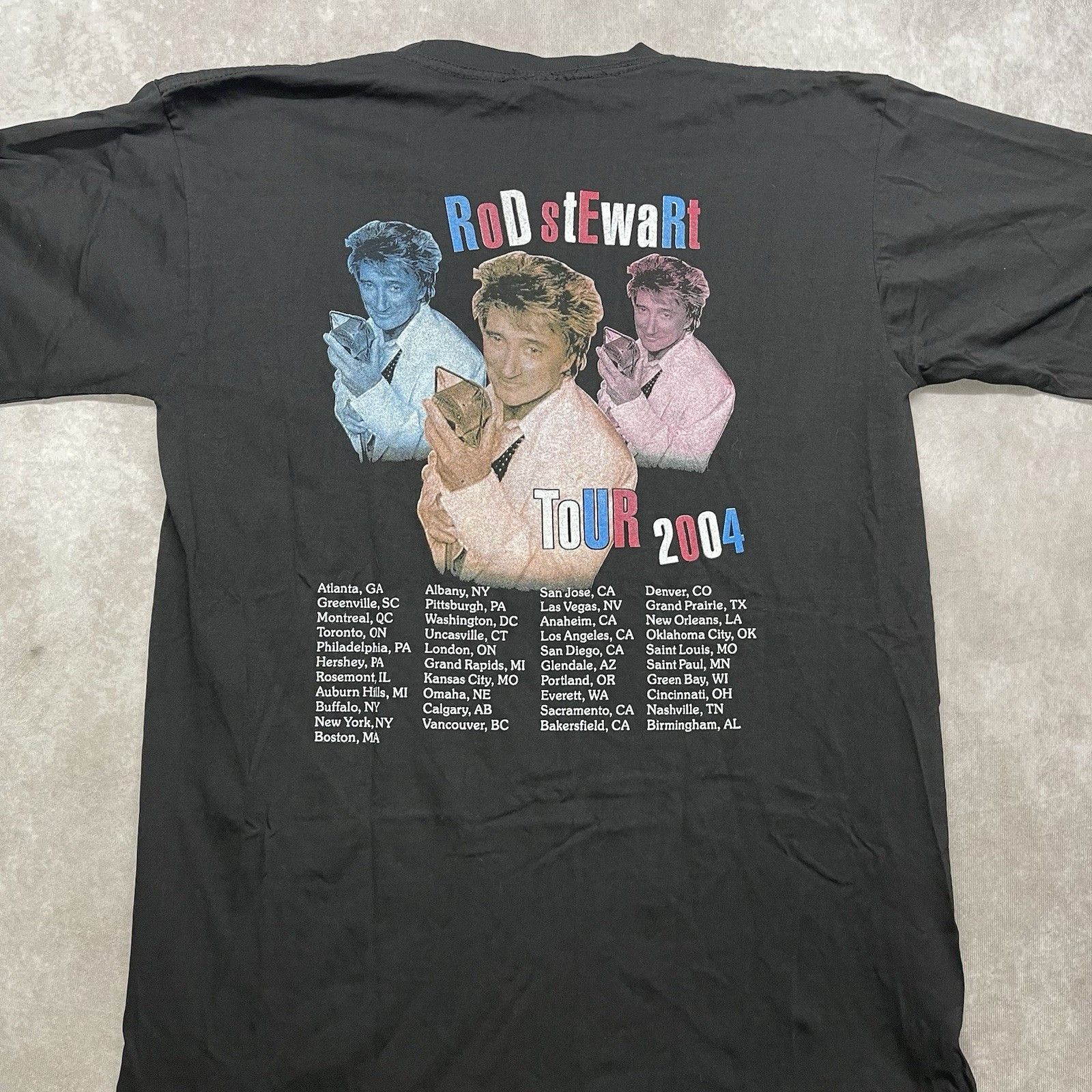 Other Vintage Rod Stewart T-Shirt 2004 Tour XL Black Y2K Concert M Size US XL / EU 56 / 4 - 7 Thumbnail