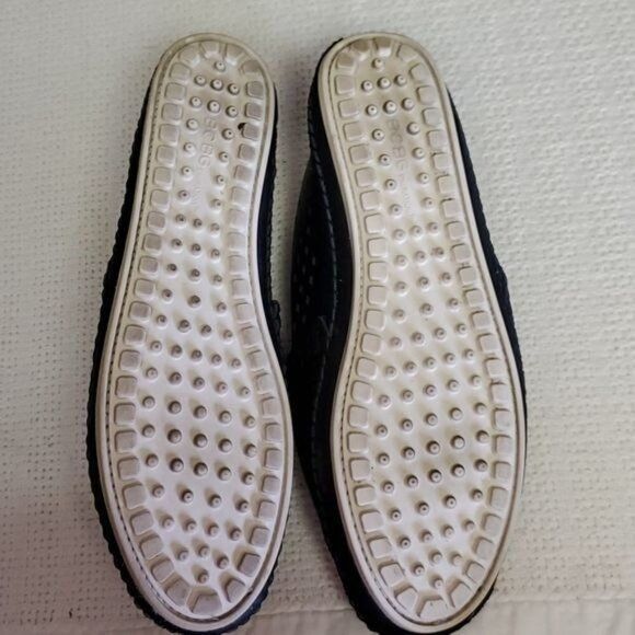 Designer BCBGeneration Black Leather Sz. 9.5 Hand Tooled Slipon Loafe Size US 9.5 / IT 39.5 - 8 Thumbnail