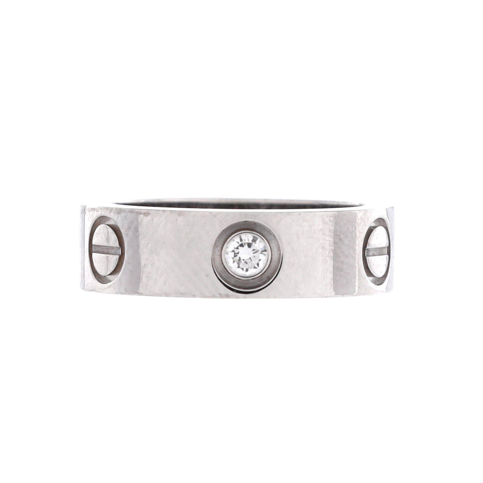Cartier Love 3 Diamonds Band Ring Size ONE SIZE - 1 Thumbnail