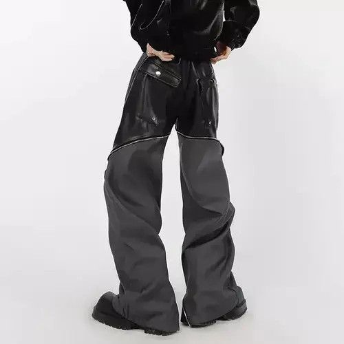 American Edition × Designer × Japanese Brand PU Leather Zipper Pants Straight Size US 30 / EU 46 - 3 Thumbnail