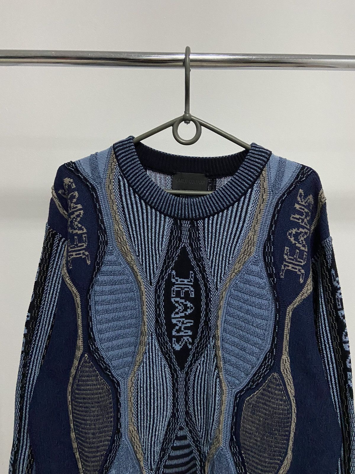 Carlo Colucci × Vintage Carlo Colucci big logo jeans sweater knit vintage patterns Size US L / EU 52-54 / 3 - 2 Thumbnail
