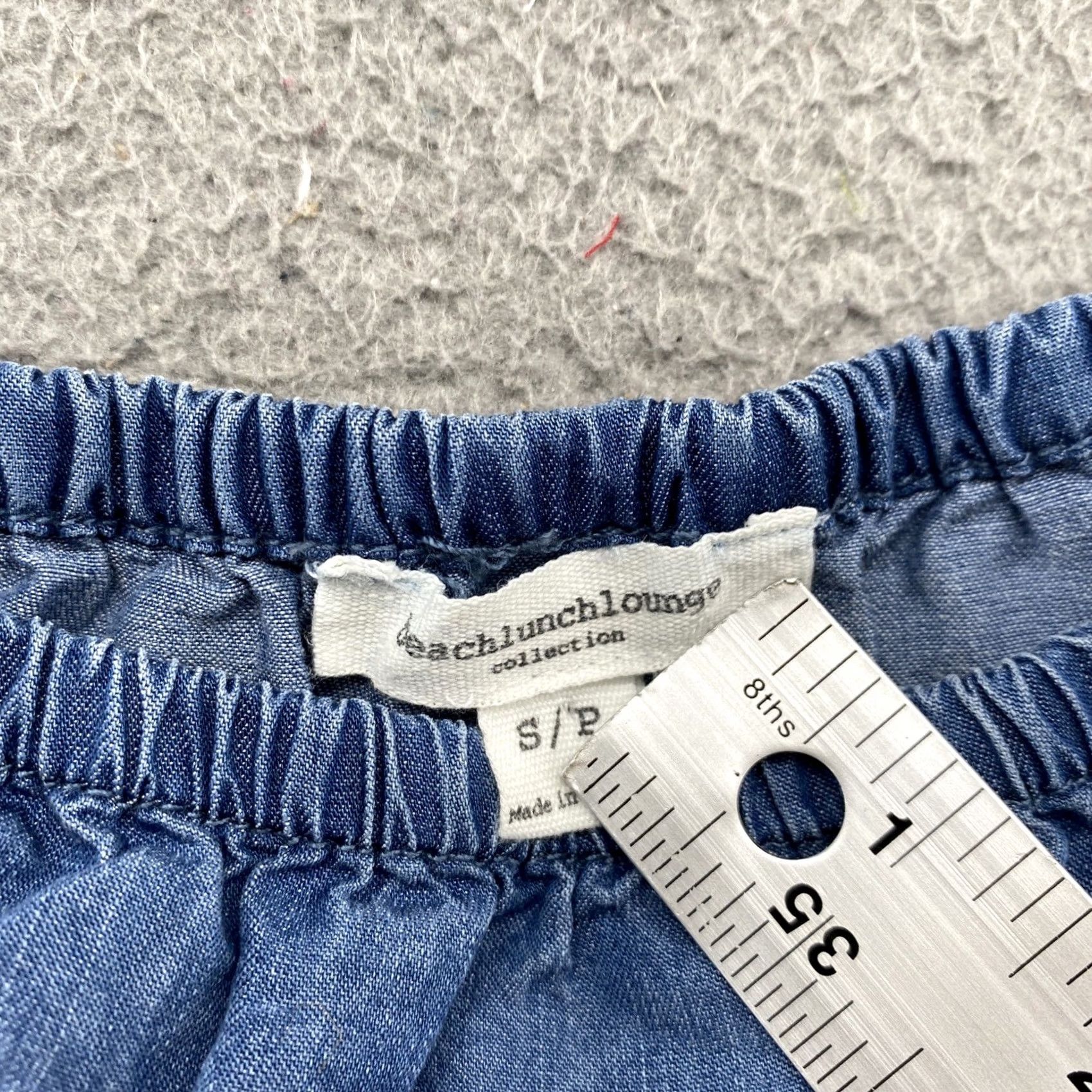 Vintage Beach Lunch Lounge Shirt Women’s Blue Chambray Lyocell 3/4 Sleeve V-Neck Pullover SZ S Size S / US 4 / IT 40 - 3 Thumbnail