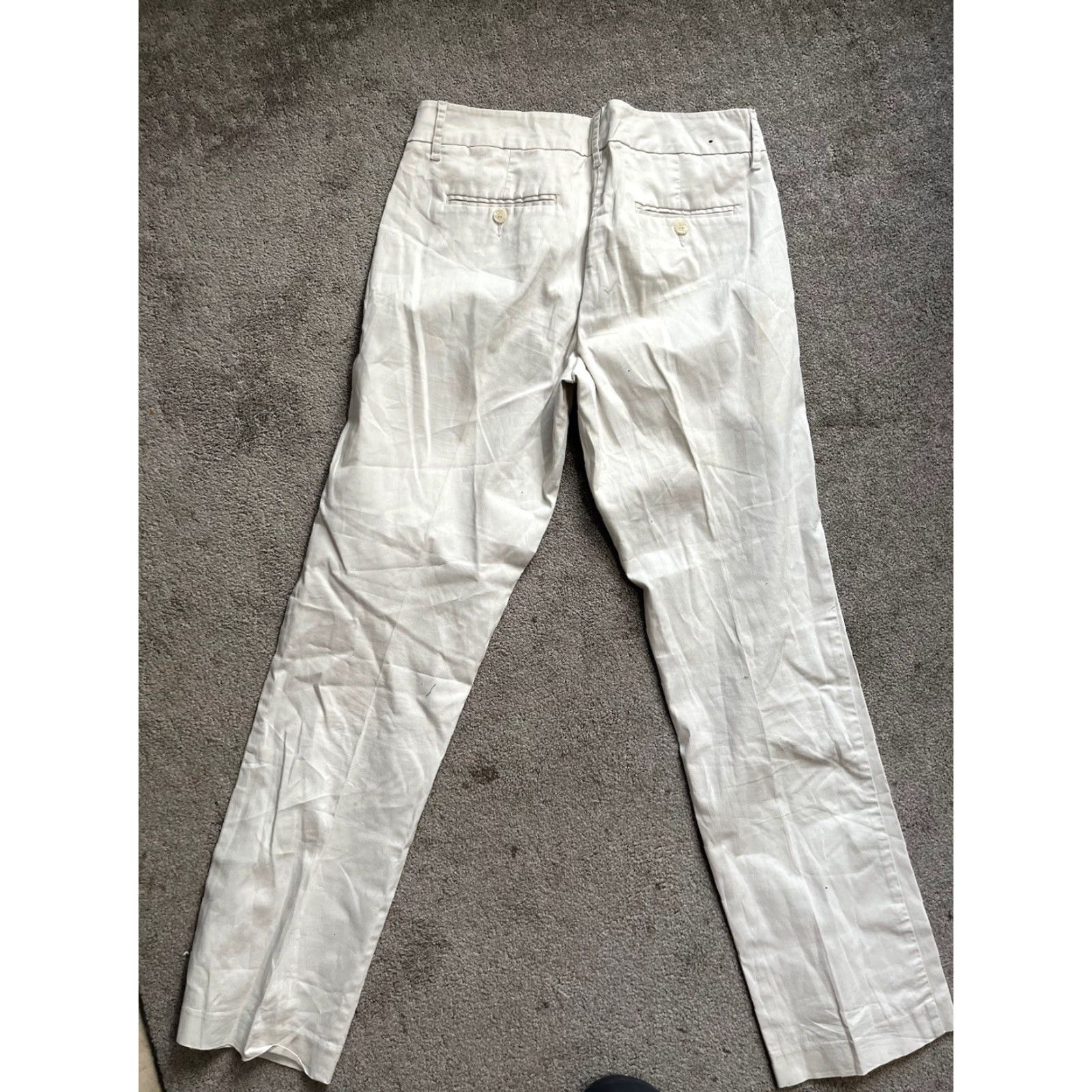 Tommy Hilfiger TOMMY HILFIGER White 8 Chino Pants Women Regular Flat Front Ankle Zip Pockets Cotton Blend Twill Nautical Image: 26 in Inseam VINTAGE? No. Size 30" / US 8 / IT 44 - 3 Thumbnail