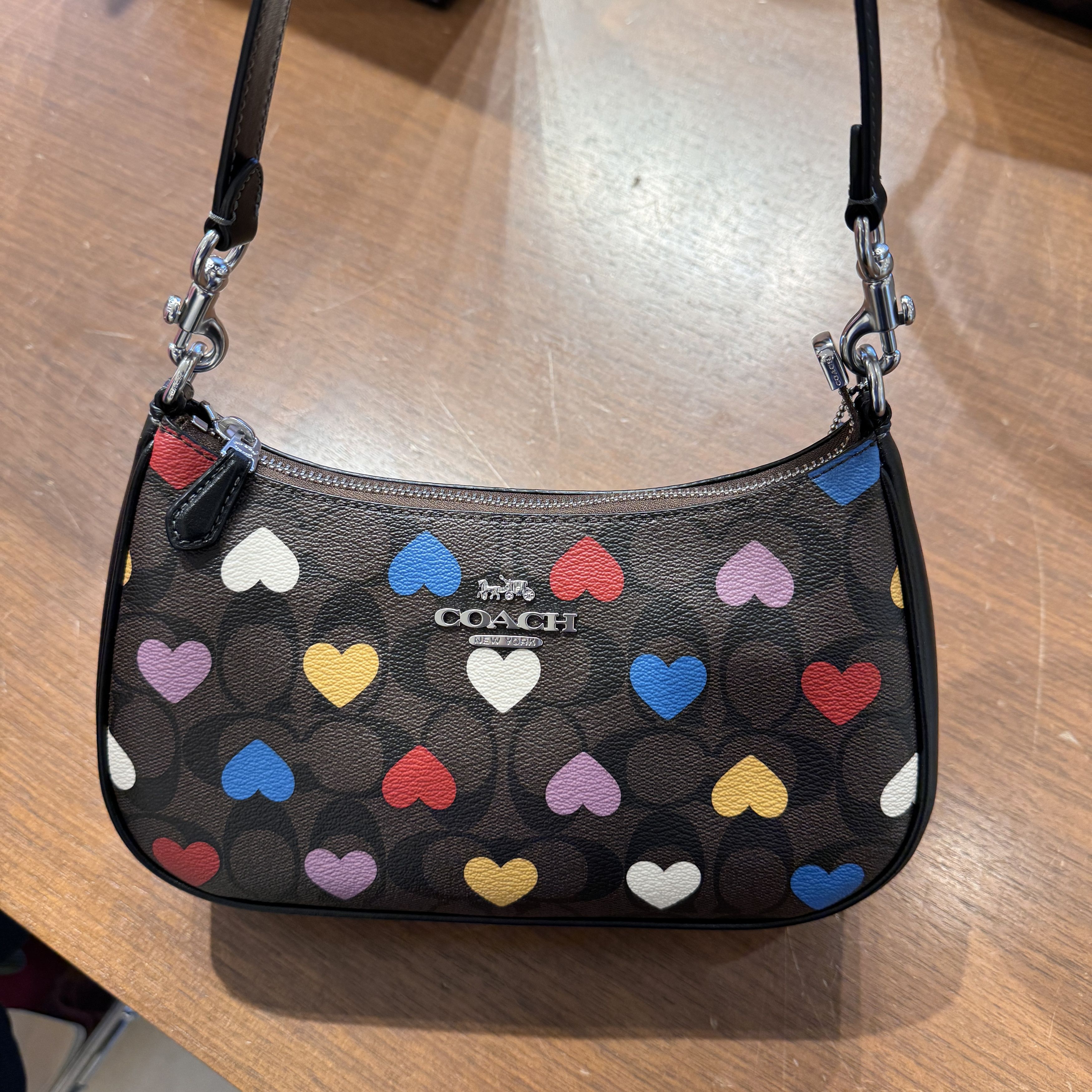 Coach shoulder bag with heart buy print