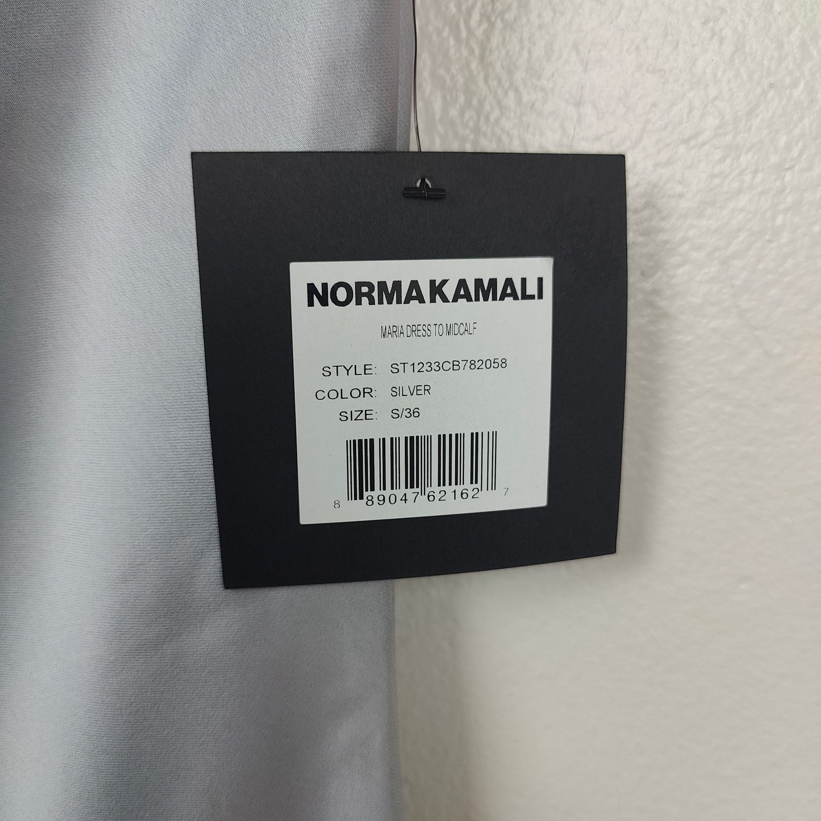 Norma Kamali Norma Kamali Maria Dress Womens Small Silver Satin NWT Midi Size S / US 4 / IT 40 - 5 Thumbnail