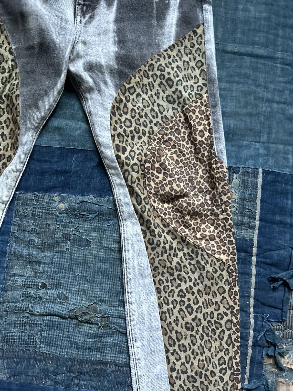 Kapital × Kapital Kountry kapital leopard patchwork black denim Size US 31 - 6 Thumbnail