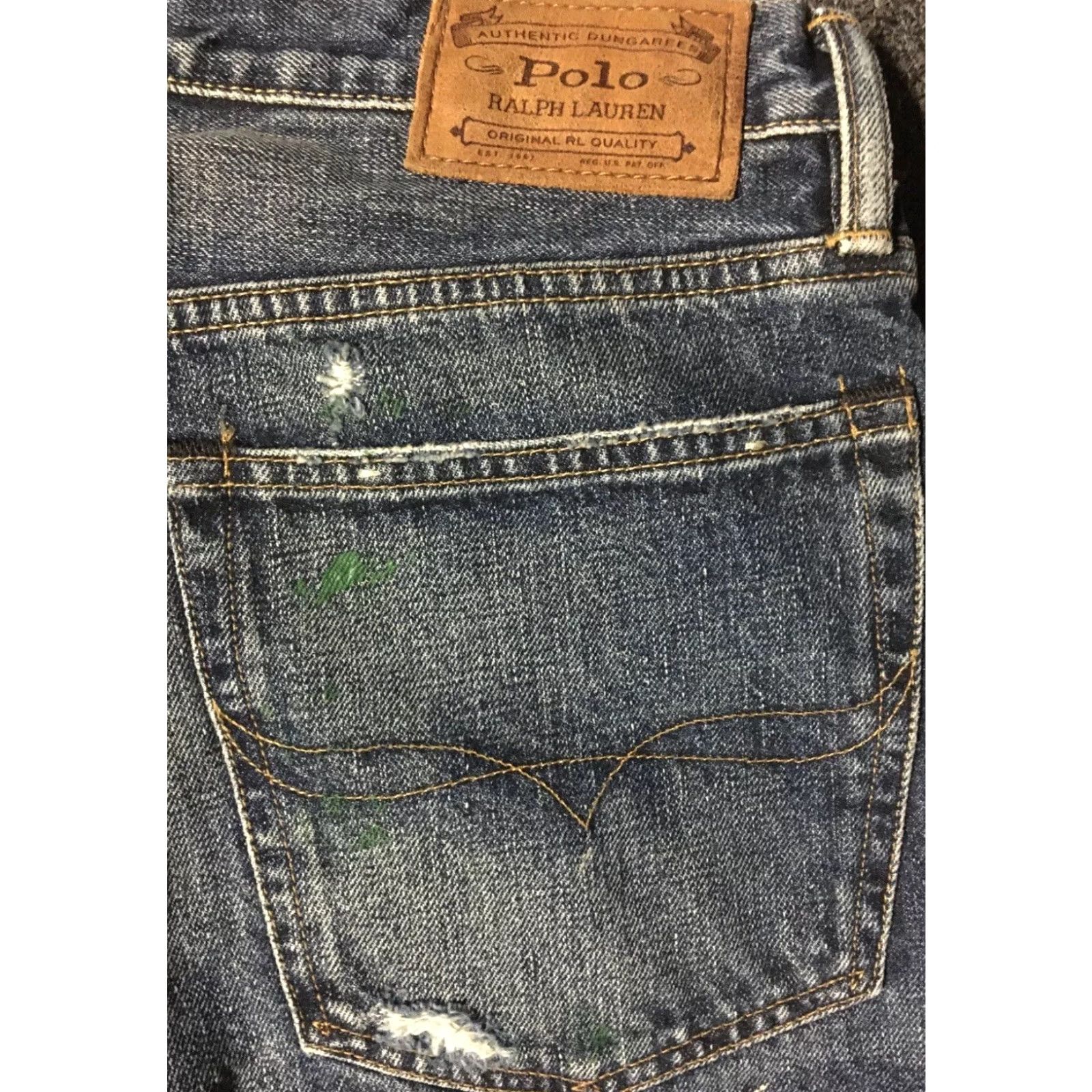 Polo Ralph Lauren Polo Ralph Lauren Varick Slim Jeans 34/31 Blue Vtg 90s Sport Man Clothing Polo Ralph Lauren Varick Slim Distressed Paint Jeans 34/31 90s Mens Jeans Size US S / EU 44-46 / 1 - 3 Thumbnail