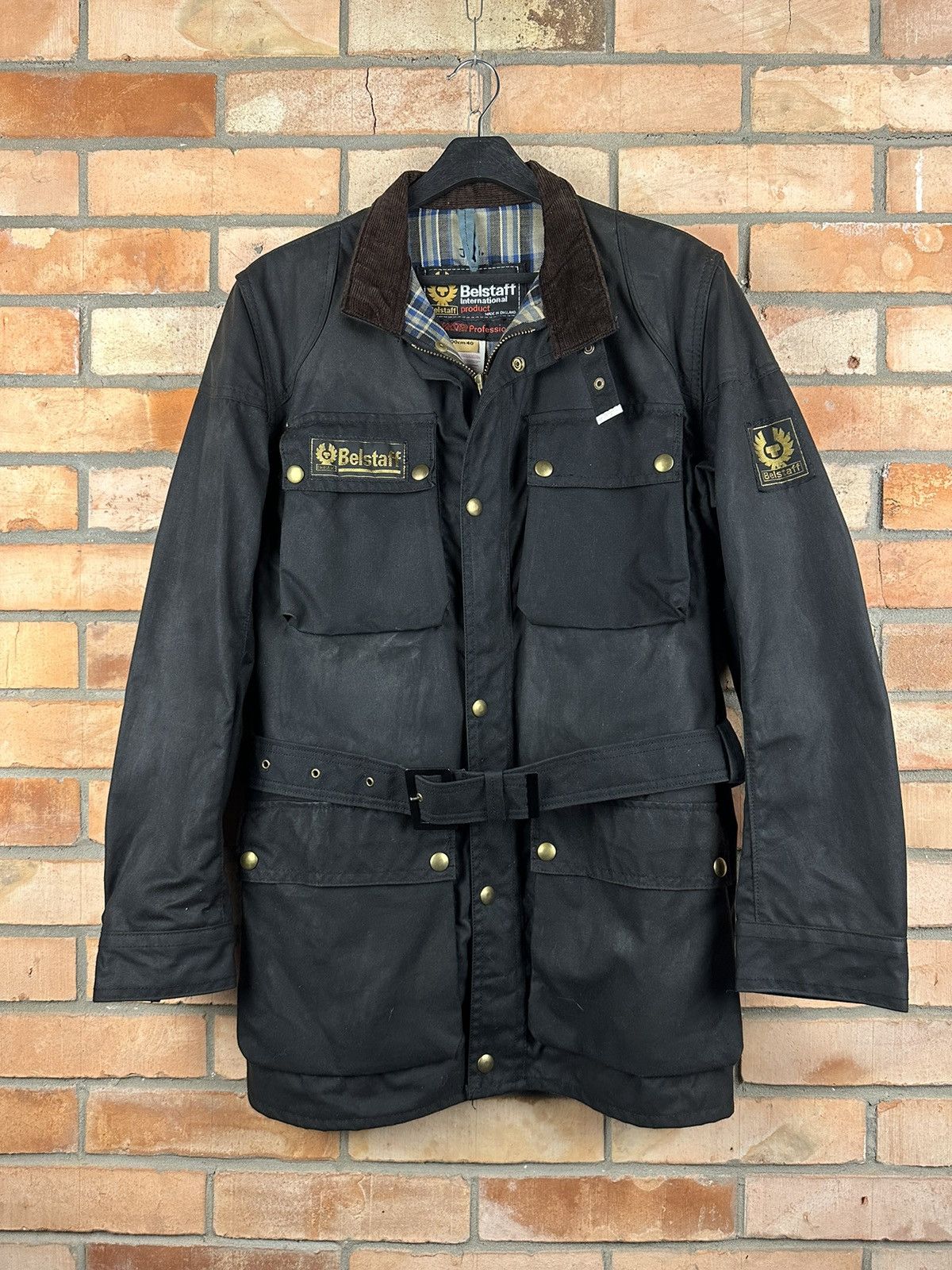 image of Belstaff International Trialmaster Wax Jacket in Black, Men's (Size Medium)