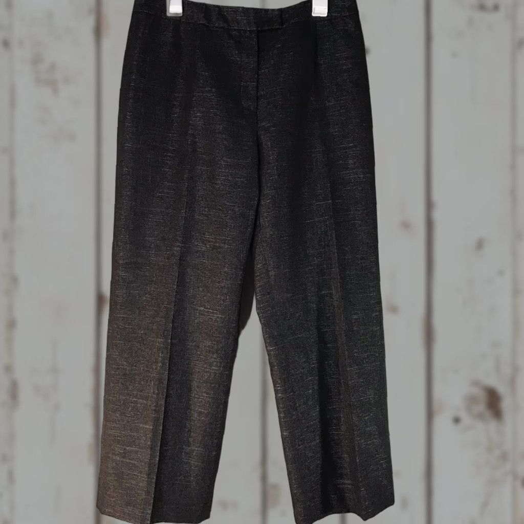 Kasper Kasper Women's Wide Leg Dress Pants Black Size 12P Business Party Formal Workwear Vietnam Size 34" / US 12 / IT 48 - 1 Thumbnail
