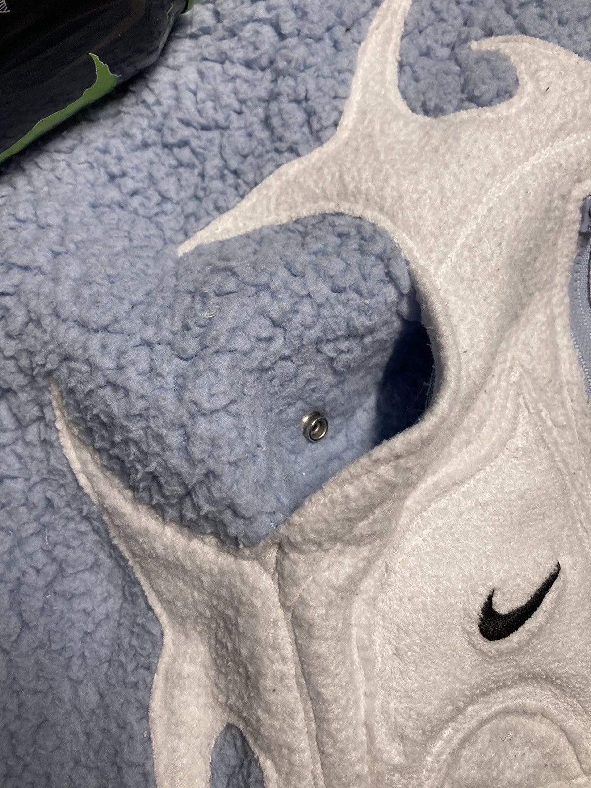 Nike × Vintage ⛩️Nike fleece jacket custom sherpa skeleton vintage y2k 1of1⛩️ Size US L / EU 52-54 / 3 - 7 Thumbnail