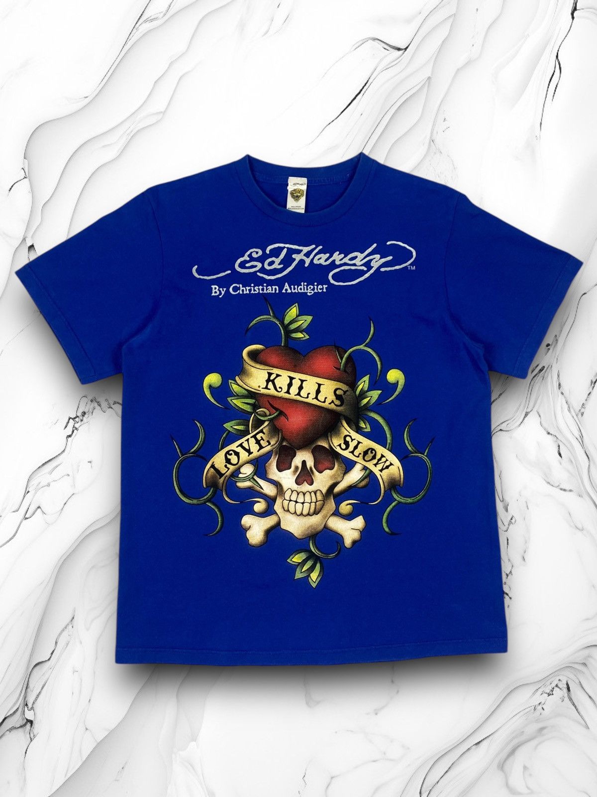 Christian Audigier Vintage Ed Hardy Christian Audigier love kills slow Tee Size US L / EU 52-54 / 3 - 1 Thumbnail