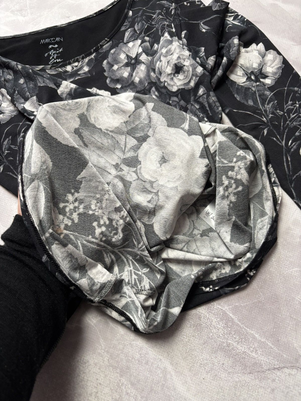 Other Marc Cain Floral Viscose Stretch Long Sleeve Top Black XS Size XS / US 0-2 / IT 36-38 - 6 Thumbnail
