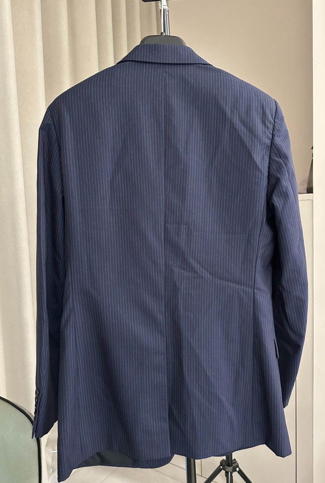 Saint Laurent Paris Saint Laurent Paris SS14 Double-Breasted StripNavy Blue Suit Size 48S - 2 Thumbnail