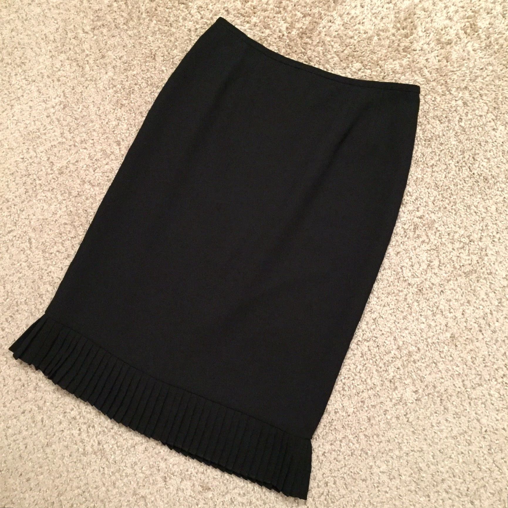 Vintage Jones Studio Skirt Women Pencil Midi Black Polyester Lined Size 6 Regular - Casual Party/Cocktail Size 28" / US 6 / IT 42 - 2 Thumbnail