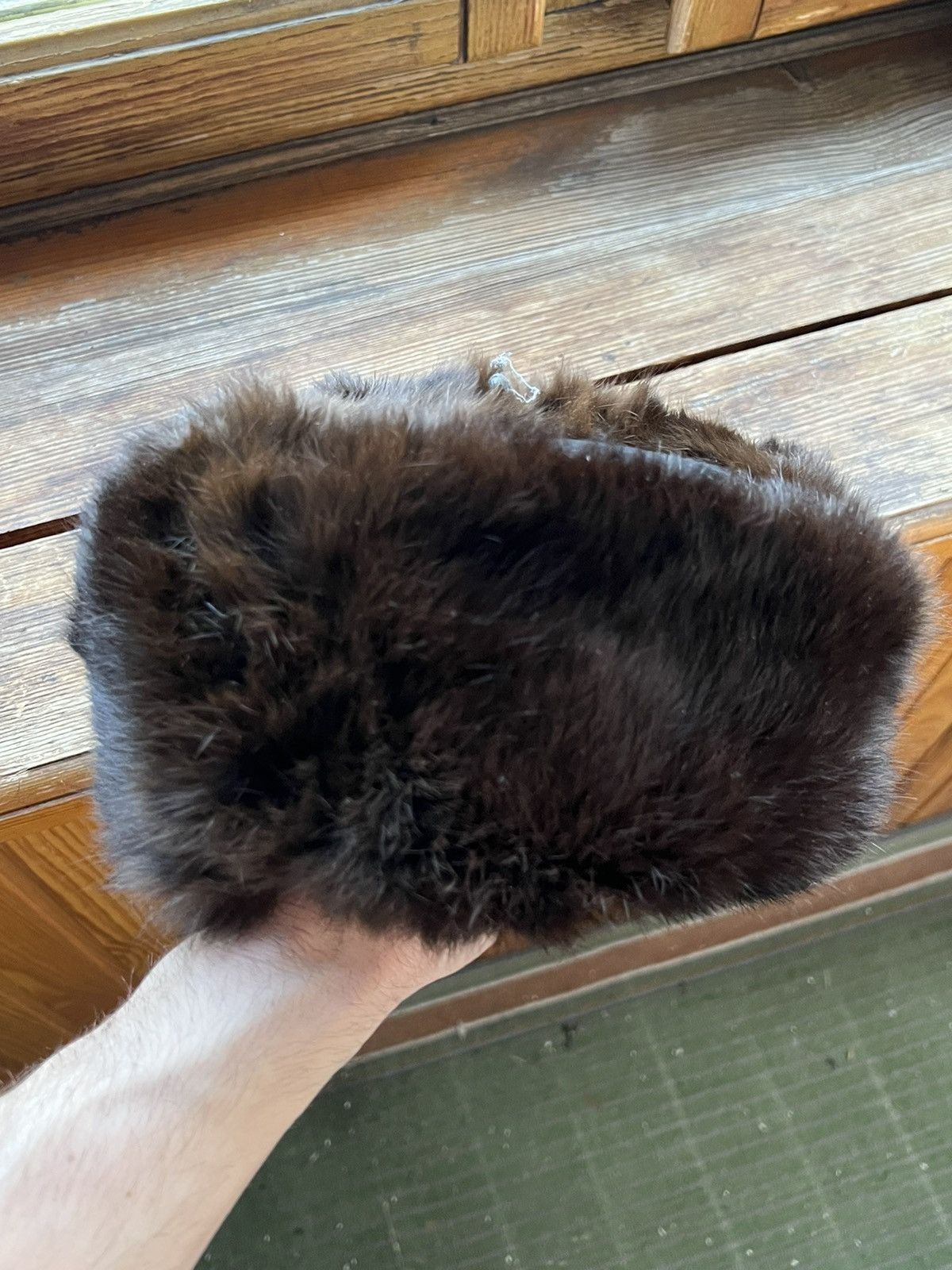 Leather Ushanka Y2K Trapper Hat Furry Mohair Fuzzy Fur Hat Size ONE SIZE - 6 Thumbnail