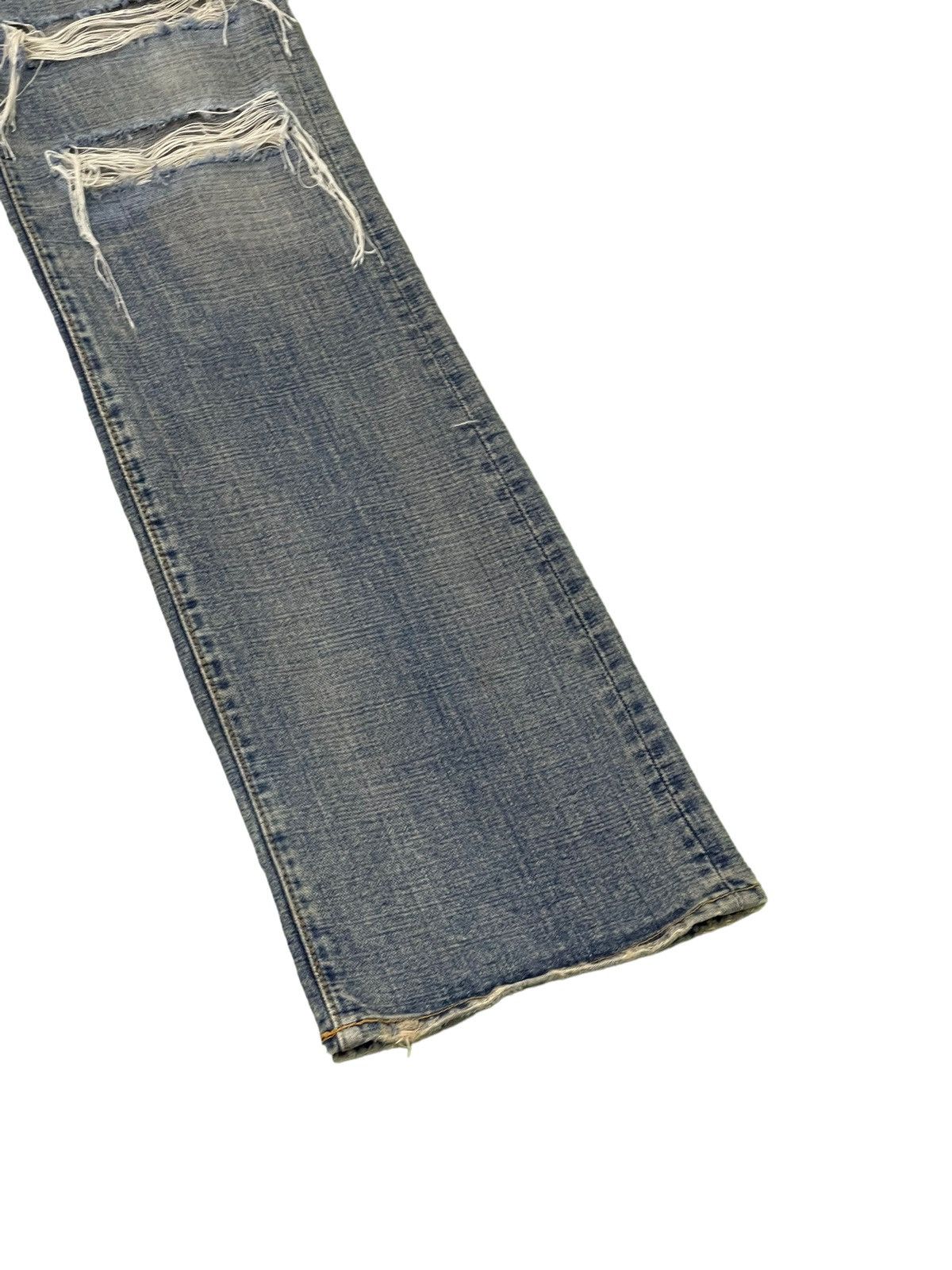 Japanese Brand Flare Jeans GL Heart Faded Distress Boot Cut 7🟦8 Size US 31 - 4 Thumbnail