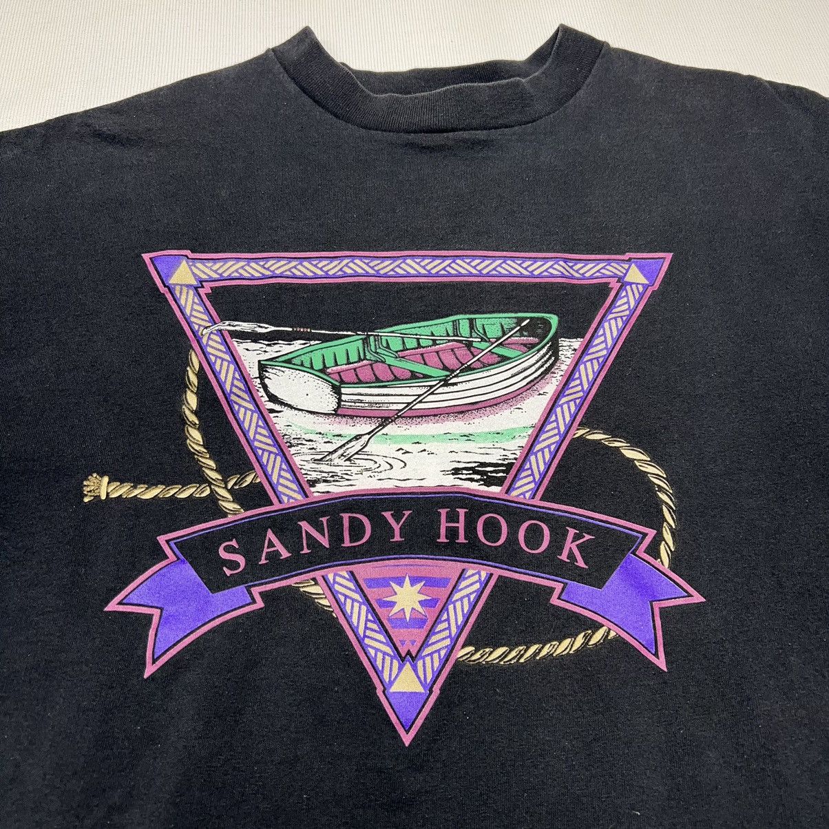 Delta × Vintage VTG Sandy Hook Tee Shirt Beach New Jersey Single Stitch Size US XL / EU 56 / 4 - 2 Thumbnail
