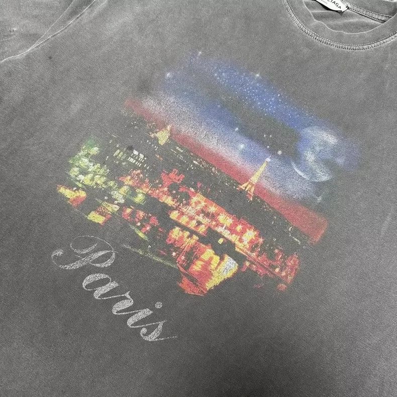 Balenciaga Balenciaga Night View Washed Distressed T-Shirt Size US XS / EU 42 / 0 - 3 Thumbnail