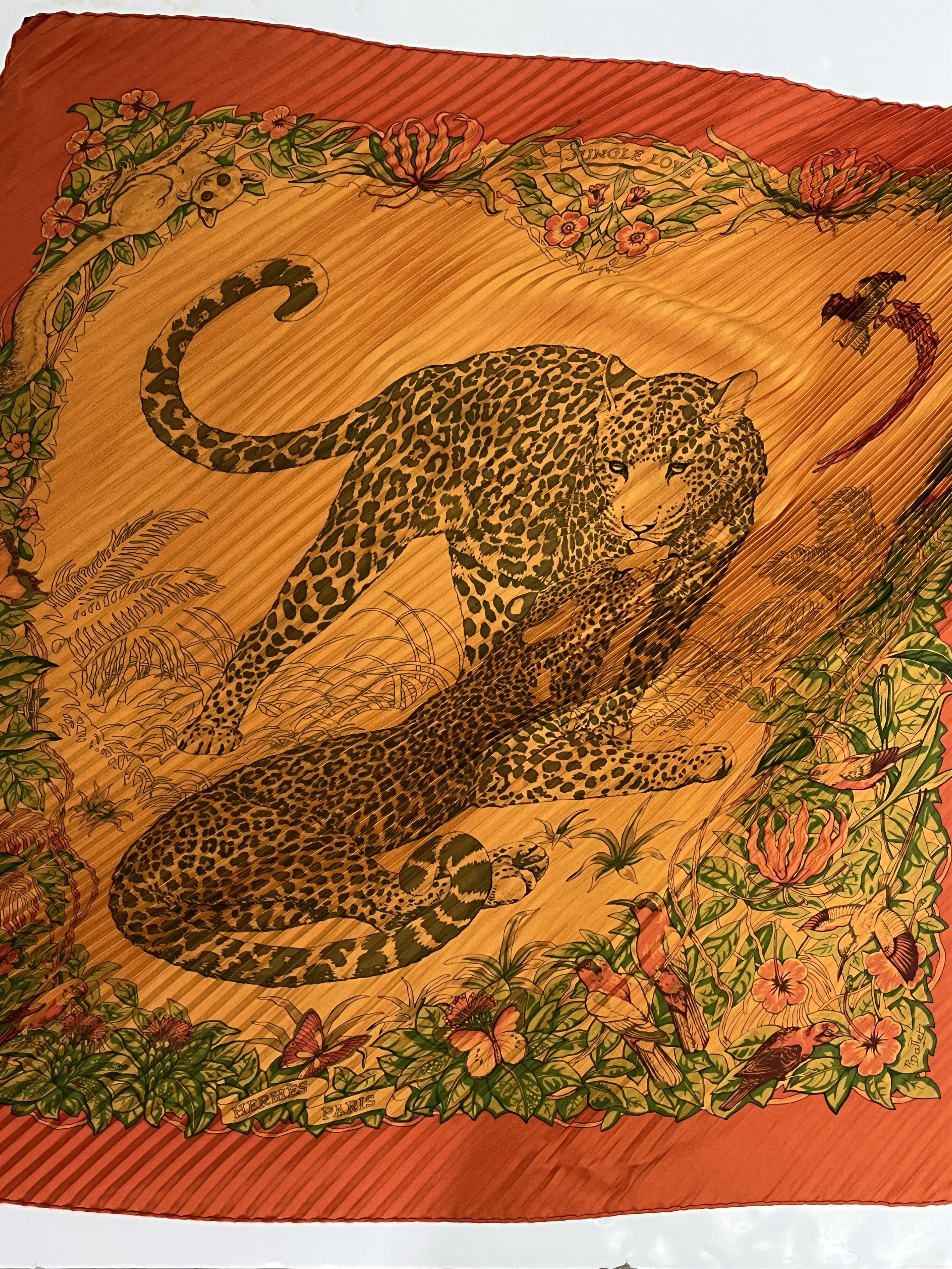 Hermes Hermes Orange Plisse Scarf Size ONE SIZE - 2 Thumbnail
