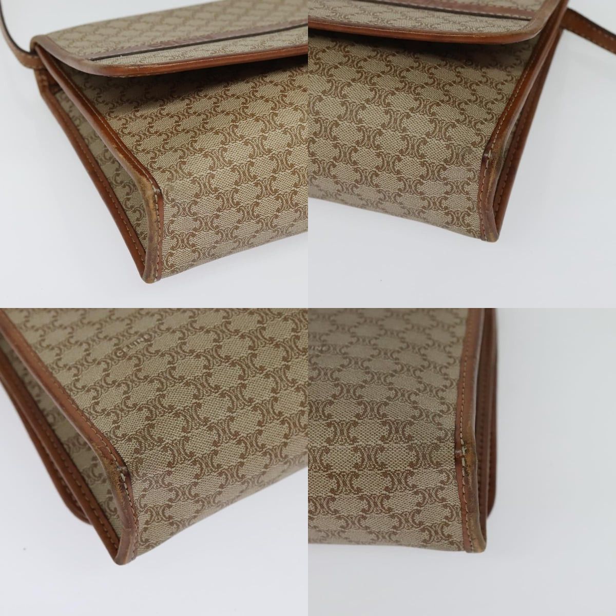 Celine CELINE Macadam Canvas Shoulder Bag Pvc Beige Gold Size ONE SIZE - 10 Thumbnail