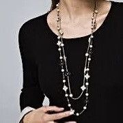 White House Black Market WHBM convertible station flowers and pearls necklace Size ONE SIZE - 3 Thumbnail