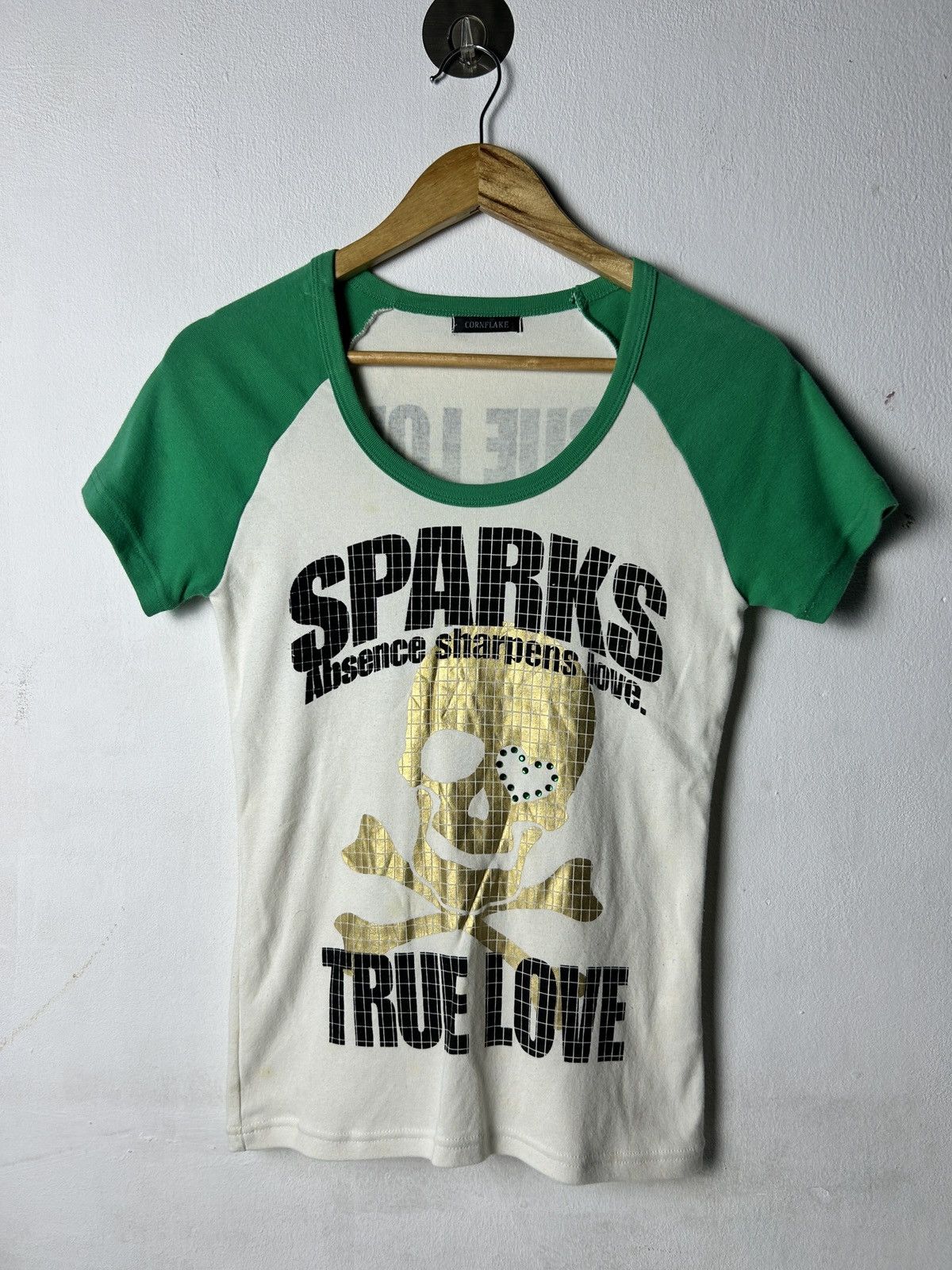 Cornflake skull sparks true love women tank japan punk style