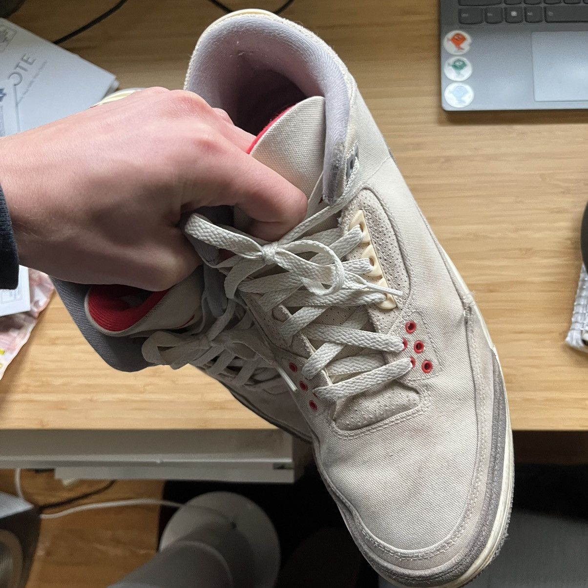 Jordan Brand Air Jordan 3 beige and grey Size US 12 / EU 45 - 3 Thumbnail