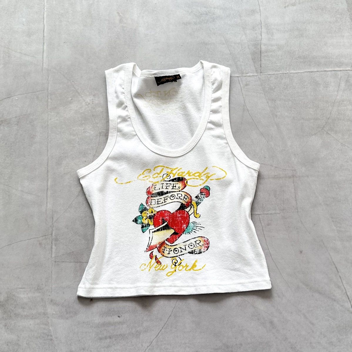Ed Hardy Y2K Ed Hardy Tribal Tattoo Cropped Tank Top Affliction Style Size M / US 6-8 / IT 42-44 - 1 Thumbnail