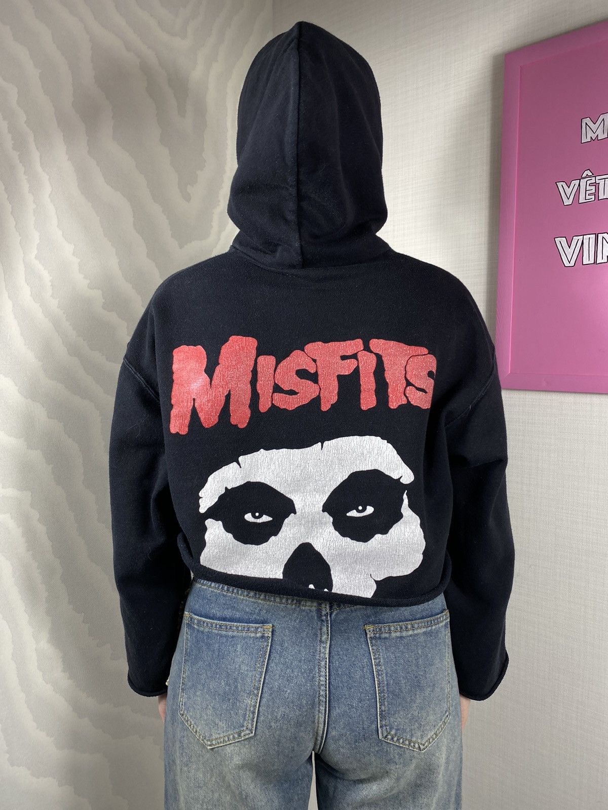 Fruit Of The Loom Misfits Skull Crop Hoodie Size M / US 6-8 / IT 42-44 - 14 Thumbnail