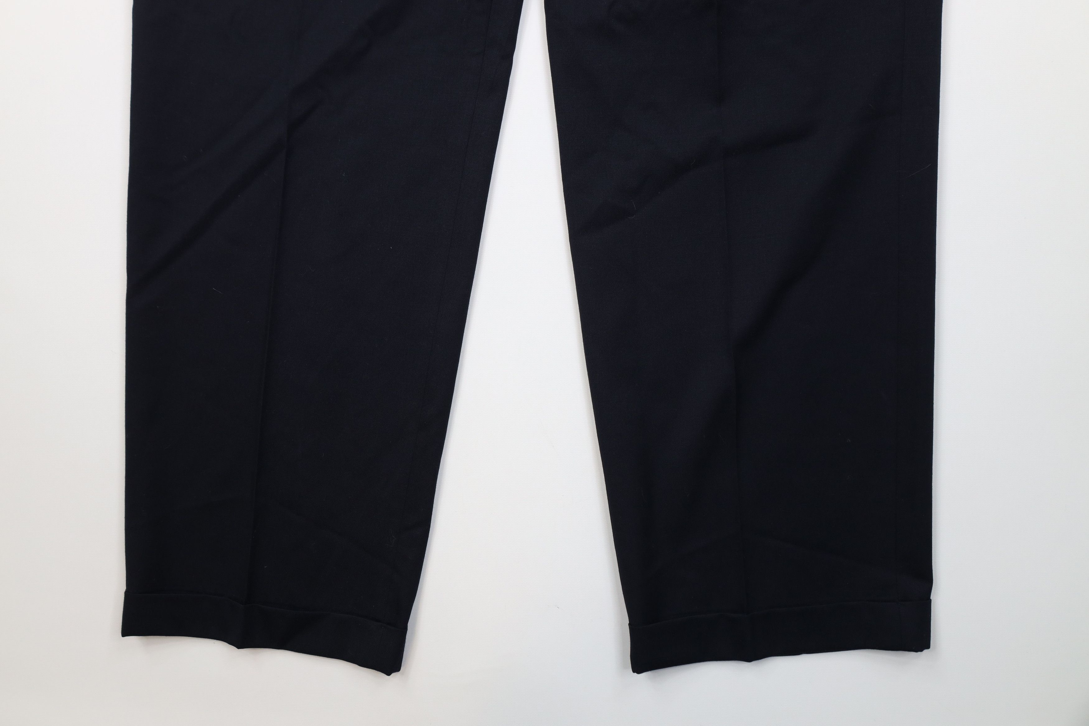 Vintage Vintage 90s Streetwear Wool Wide Leg Chino Pants Navy Blue Size US 38 / EU 54 - 4 Thumbnail